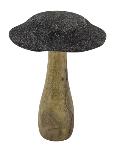 ReWu Dekoaufsteller Pilz Anthrazit Glitzer Natur Dekopilz Dekofigur Aufsteller Wohndekoration Dekoration Mangoholzn Holzpilz 15 x 15 x 20 cm ReWu Dekoaufsteller Pilz Anthrazit Glitzer Natur Dekopilz Dekofigur Aufsteller Wohndekoration Dekoration Mangoholzn Holzpilz 15 x 15 x 20 cm von ReWu