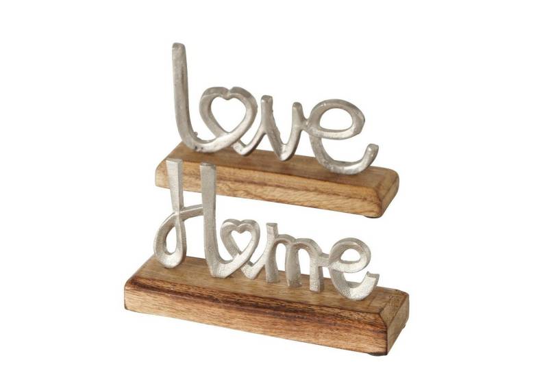 ReWu Dekoobjekt Auf Holzsockel, Tischdeko (2er-Set), Schriftzug LOVE HOME von ReWu