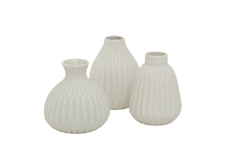 ReWu Dekovase Deko Vase im 2er Set aus Keramik Mattes Design - Weiß von ReWu