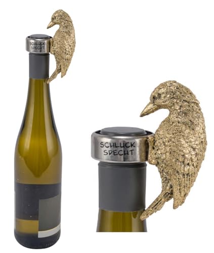 ReWu Flaschenring Specht - Schluckspecht Gold - Flaschendekoration Ziegen-Figur Tierfigur Weinring Silberfarben Geschenkidee Flaschenzubehör Tropfring 7,5 x 4,5 x 10 cm ReWu Flaschenring Specht - Schluckspecht Gold - Flaschendekoration Ziegen-Figur Tierfigur Weinring Silberfarben Geschenkidee Flaschenzubehör Tropfring 7,5 x 4,5 x 10 cm von ReWu