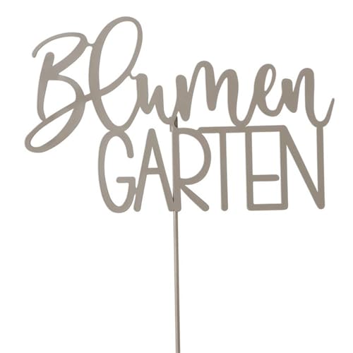 ReWu Gartenstab aus Metall Schriftzug - Blumengarten - Gartendekoration Gartenstecker Dekostab Blumen Garten Outdoor Dekoschild Deko Schild Länge: 76cm von ReWu