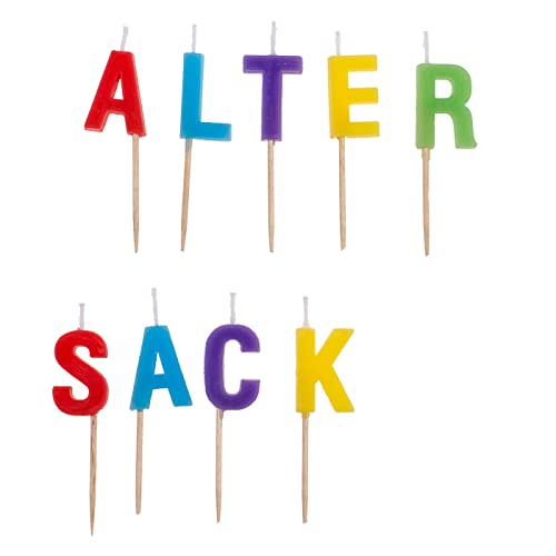 Kuchenkerze Tortenkerze Buchstabenkerzen 9-teilig Alter Sack Echtwachs Bunt Kuchendekoration Kuchenkerze Tortenkerze Buchstabenkerzen 9-teilig Alter Sack Echtwachs Bunt Kuchendekoration von ReWu