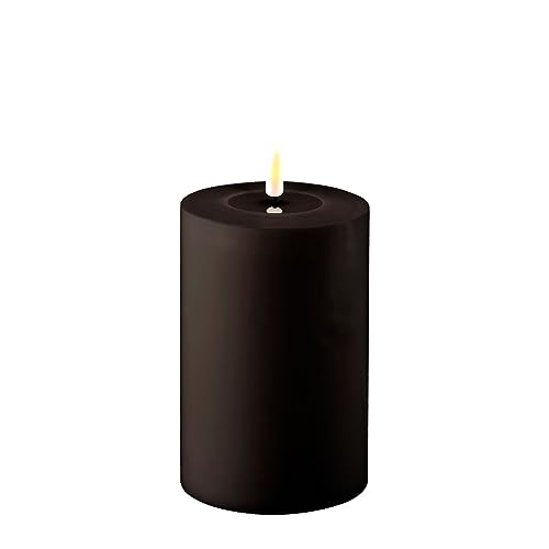 LED Kerze Deluxe Homeart, Outdoor LED Kerze (Kunststoff – Kein Echtwachs) mit realistischer Flamme, warmweißes Licht, Hitzebeständig für den Aussenbereich– (Schwarz) ich– (Schwarz) von ReWu