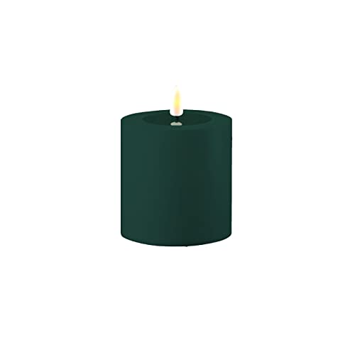 ReWu LED Kerze Deluxe Homeart, Outdoor LED Kerze (Kunststoff – Kein Echtwachs) mit realistischer Flamme, warmweißes Licht, Hitzebeständig für den Aussenbereich– (Dunkel Grün) von ReWu