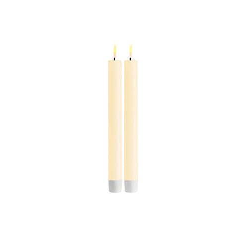 ReWu LED Stabkerze 2er Deluxe Homeart, Indoor LED-Stabkerze mit realistischer Flamme auf einem Echtwachsspiegel, warmweißes Licht - Creme Stabkerze 24 cm ReWu LED Stabkerze 2er Deluxe Homeart, Indoor LED-Stabkerze mit realistischer Flamme auf einem Echtwachsspiegel, warmweißes Licht - Creme Stabkerze 24 cm von ReWu