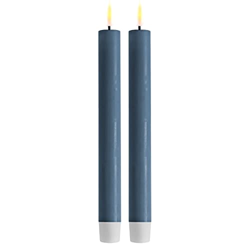 ReWu LED Stabkerze 2er Deluxe Homeart, Indoor LED-Stabkerze mit realistischer Flamme auf einem Echtwachsspiegel, warmweißes Licht - Ice Blue Stabkerze 24 cm ReWu LED Stabkerze 2er Deluxe Homeart, Indoor LED-Stabkerze mit realistischer Flamme auf einem Echtwachsspiegel, warmweißes Licht - Ice Blue Stabkerze 24 cm von ReWu