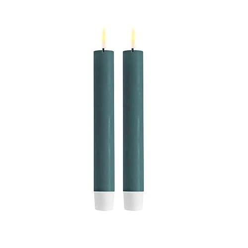 ReWu LED Stabkerze 2er Deluxe Homeart, Indoor LED-Stabkerze mit realistischer Flamme auf einem Echtwachsspiegel, warmweißes Licht - Jade Green Stabkerze 24 cm ReWu LED Stabkerze 2er Deluxe Homeart, Indoor LED-Stabkerze mit realistischer Flamme auf einem Echtwachsspiegel, warmweißes Licht - Jade Green Stabkerze 24 cm von ReWu