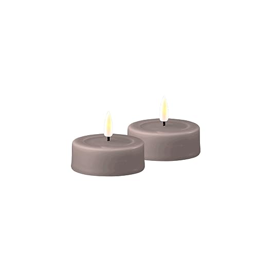 ReWu LED Teelicht 2er Deluxe Homeart, Großes Indoor LED-Teelicht mit realistischer Flamme, warmweißes Licht - Grau ReWu LED Teelicht 2er Deluxe Homeart, Großes Indoor LED-Teelicht mit realistischer Flamme, warmweißes Licht - Grau von ReWu