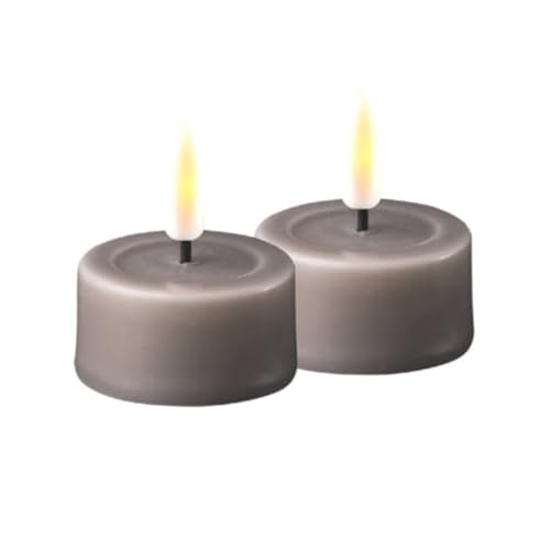 ReWu LED Teelicht 2er Deluxe Homeart, Indoor LED-Teelicht mit realistischer Flamme, warmweißes Licht - Grau Teelicht ReWu LED Teelicht 2er Deluxe Homeart, Indoor LED-Teelicht mit realistischer Flamme, warmweißes Licht - Grau Teelicht von ReWu
