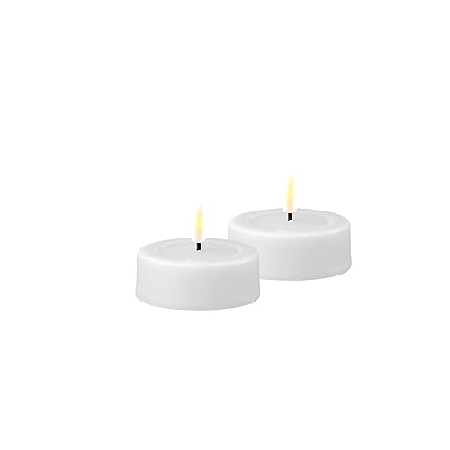 ReWu LED Teelicht 2er Deluxe Homeart, Indoor Großes LED-Teelicht mit realistischer Flamme, warmweißes Licht - Weiß ReWu LED Teelicht 2er Deluxe Homeart, Indoor Großes LED-Teelicht mit realistischer Flamme, warmweißes Licht - Weiß von ReWu