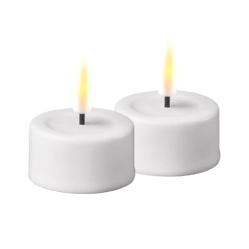 ReWu LED Teelicht 2er Deluxe Homeart, Indoor LED-Teelicht mit realistischer Flamme, warmweißes Licht - Weiß Teelicht ReWu LED Teelicht 2er Deluxe Homeart, Indoor LED-Teelicht mit realistischer Flamme, warmweißes Licht - Weiß Teelicht von ReWu