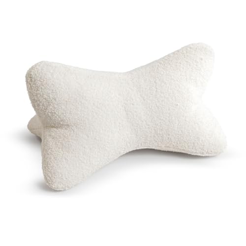 ReWu Leseknochen Fleecy Natur - Ergonomische Form für Nacken- oder Lendenstütze, Flexible Stütze für Bücher, E-Books oder Tablets Kissen Lesekissen 44 x 26 cm von ReWu