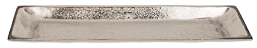 Metall Tablett Silber Rechteckig Eckig Vinrtage Servierbrett Dekoteller Servierplatte aus Aluminium Silbertablett von ReWu