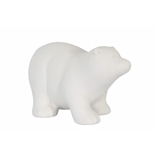 ReWu Porzellanfigur Dekofigur Dekoaufsteller Eisbär Polarbär Weiß Weihnachten Adventszeit Winter 13 x 7,5 x 8 cm von ReWu