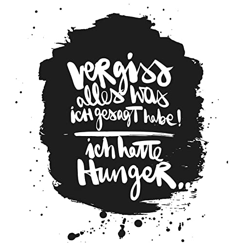 ReWu Servietten Schriftzug Hunger 20 Stück Schwarz Weiß Bedruckt Papierservietten Partydekoration Tischdekoration Küchenzubehör 33x33cm von ReWu