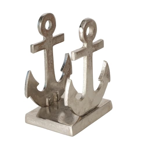 ReWu Serviettenhalter Anker aus Metall Maritim Serviettenspender Küchenzubehör Tischdekoration Barzubehör Serviettenständer 10 x 8 x 14 cm von ReWu