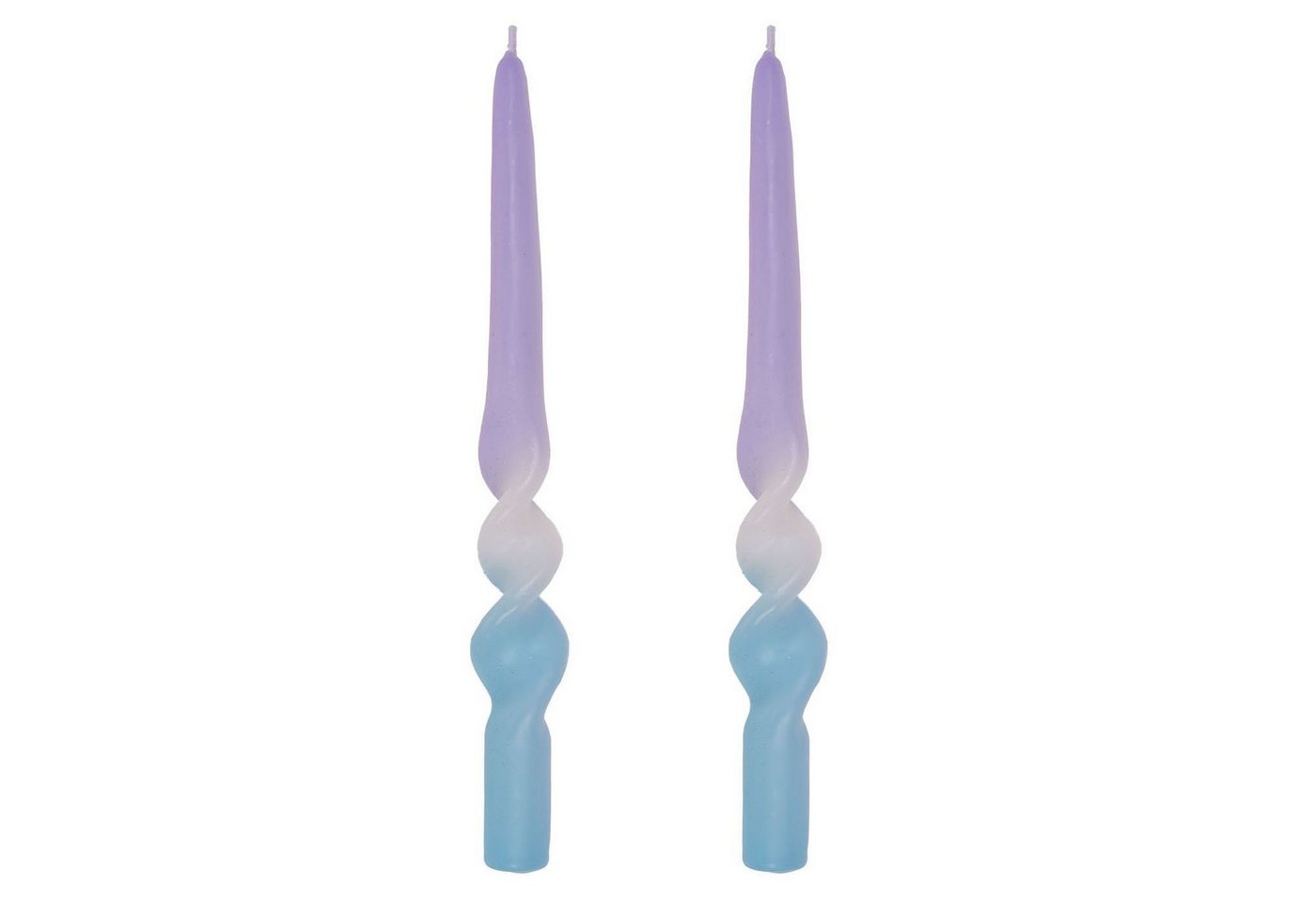 ReWu Spitzkerze Echtwachskerze Gedrehte Spitzkerze mit Farbverlauf Lila/Blau 2er-SET ReWu Spitzkerze Echtwachskerze Gedrehte Spitzkerze mit Farbverlauf Lila/Blau 2er-SET von ReWu