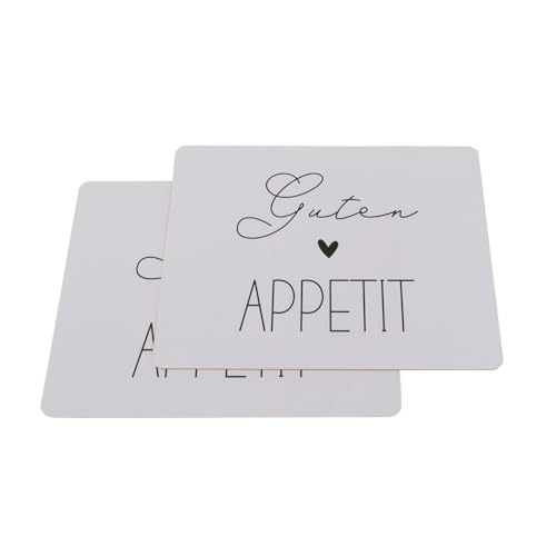 ReWu Tischset Appetit mit Schriftzug - Guten Appetit - Holz MDF Platzset Tischdekoration Tischuntersetzer Untersetzer 2er-Set 40 x 30 cm von ReWu