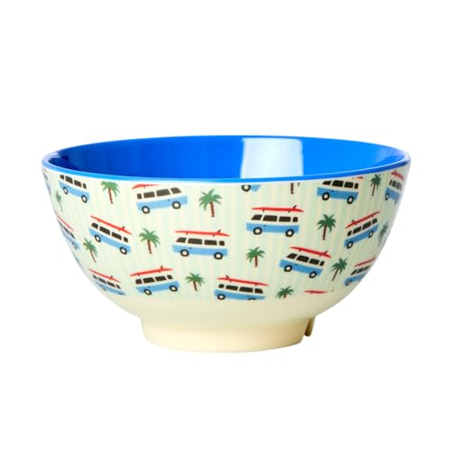 Rice Dessert Schüssel Schale Blau Medium Wohnmobil Motiv Geschirr Melamingeschirr Kindergeschirr Kinder Camping BBQ Picknick Bruchsicher BPA-frei Wiederverwendbar Plastikgeschirr 700ml von ReWu