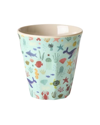 Rice Melamin Becher Medium - Blue Ocean Print - Kinderbecher Campingbecher Campinggeschirr Trinkbecher Melamingeschirr Bruchsicher BPA-frei 250ml Rice Melamin Becher Medium - Blue Ocean Print - Kinderbecher Campingbecher Campinggeschirr Trinkbecher Melamingeschirr Bruchsicher BPA-frei 250ml von ReWu
