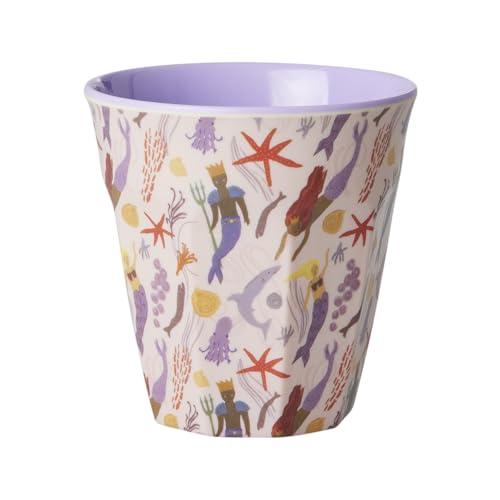 Rice Melamin Becher Medium - Mermaid Print - Kinderbecher Campingbecher Campinggeschirr Trinkbecher Melamingeschirr Bruchsicher BPA-frei 250ml von ReWu