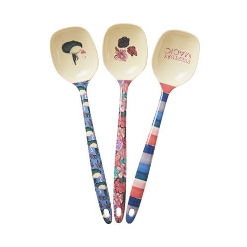Rice Melamin Kochlöffel 3er-Set - A New York Minute - Bruchsicher Campingeschirr Melamingeschirr Kinderbesteck Koch Löffel Bruchsicher BPA-frei von ReWu