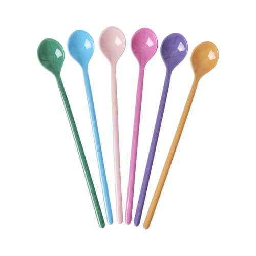 Rice Melamin Latte Löffel 6er-SET Kindergeschirr Campinggeschirr Platikgeschirr BPA-frei Bruchsicher Bunt Melamingeschirr Küchenutensilien Besteck von ReWu