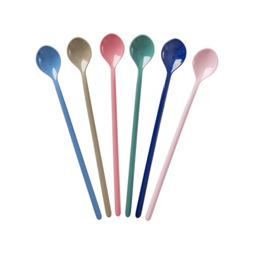 Rice Melamin Latte Löffel 6er-Set - New York - Bruchsicher Campingeschirr Melamingeschirr Kinderbesteck Dessertlöffel Bruchsicher BPA-frei von ReWu