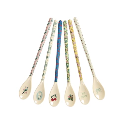 Rice Melamin Latte Löffel 6er-Set - Show Your True Colors - Bruchsicher Campingeschirr Melamingeschirr Kinderbesteck Dessertlöffel Bruchsicher BPA-frei von ReWu