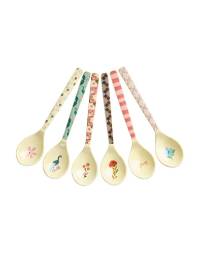 Rice Melamin Teelöffel 6er-Set - Pfau & Blumen Print - Bruchsicher Campingeschirr Melamingeschirr Kinderbesteck Dessertlöffel Bruchsicher BPA-frei Löffel Rice Melamin Teelöffel 6er-Set - Pfau & Blumen Print - Bruchsicher Campingeschirr Melamingeschirr Kinderbesteck Dessertlöffel Bruchsicher BPA-frei Löffel von ReWu