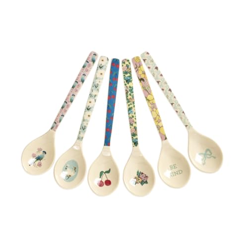 Rice Melamin Teelöffel 6er-Set - Show Your True Colors - Bruchsicher Campingeschirr Melamingeschirr Kinderbesteck Dessertlöffel Bruchsicher BPA-frei Löffel von ReWu