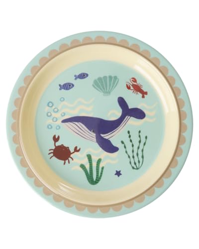 Rice Melamin Teller - Blue Ocean Print - Rund Kinderteller Campinggeschirr Kindergeschirr Bruchfest Speiseteller Kinder Camping Ø 22 cm Rice Melamin Teller - Blue Ocean Print - Rund Kinderteller Campinggeschirr Kindergeschirr Bruchfest Speiseteller Kinder Camping Ø 22 cm von ReWu