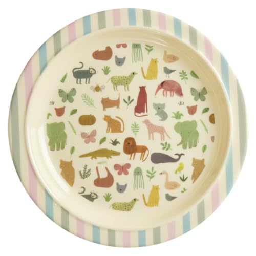 Rice Melamin Teller - Dschungel Motiv - Rund Kinderteller Campinggeschirr Kindergeschirr Bruchfest Speiseteller Kinder Camping Ø 22 cm von ReWu