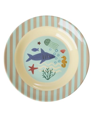 Rice Melamin Tiefer Teller Mint - Blue Ocean Print - Rund Kinderteller Campinggeschirr Kindergeschirr Bruchfest Speiseteller Kinder Camping Bruchsicher BPA-Frei Ø 20 cm Rice Melamin Tiefer Teller Mint - Blue Ocean Print - Rund Kinderteller Campinggeschirr Kindergeschirr Bruchfest Speiseteller Kinder Camping Bruchsicher BPA-Frei Ø 20 cm von ReWu