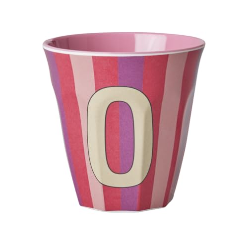 Rice Melmain Becher Medium Jungen - Buchstabe O - Kinderbecher Campingbecher Campnggeschirr Trinkbecher Melamingeschirr Bruchsicher BPA-Frei 250ml von ReWu