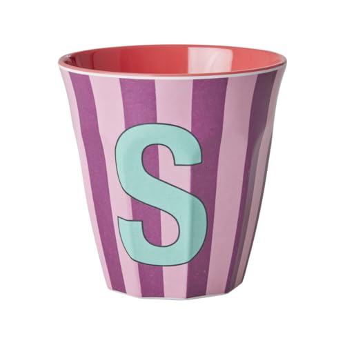 Rice Melmain Becher Medium Jungen - Buchstabe S - Kinderbecher Campingbecher Campnggeschirr Trinkbecher Melamingeschirr Bruchsicher BPA-Frei 250ml von ReWu