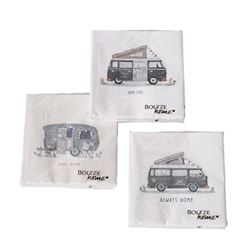 Servietten Vanlife Van-Motive 3er-Set 60 Stück Papierservietten Motivservietten Napkins Camping Reisen Tischdekoration Partyservietten Küchenzubehör 33 x 33 cm von ReWu