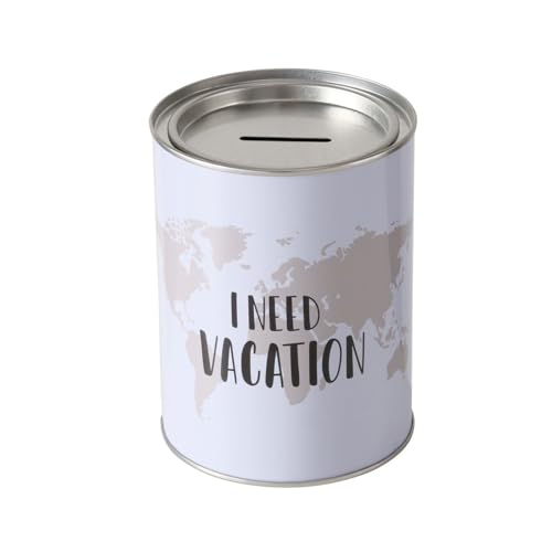 Spardose Sparschwein Schriftzug I Need Vacation - Deckel abnehmbar - Wiederverwendbar Metall Sparbüchse Geldgeschenk Geschenkidee Geldspardose Metallspardose 10 x 13,4 cm Spardose Sparschwein Schriftzug I Need Vacation - Deckel abnehmbar - Wiederverwendbar Metall Sparbüchse Geldgeschenk Geschenkidee Geldspardose Metallspardose 10 x 13,4 cm von ReWu