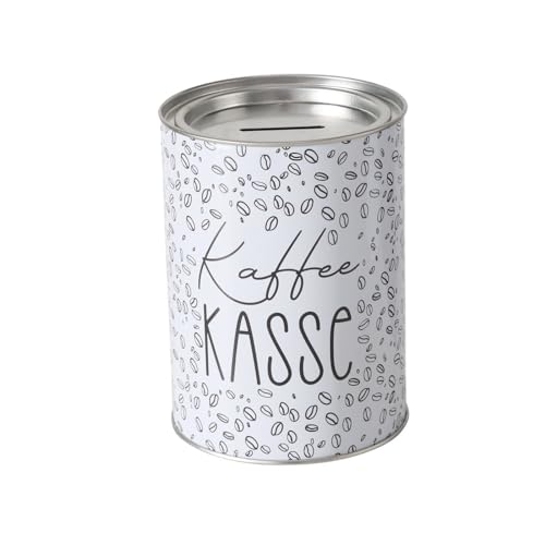 Spardose Sparschwein Schriftzug Kaffekasse - Deckel abnehmbar - Wiederverwendbar Metall Sparbüchse Geldgeschenk Geschenkidee Geldspardose Metallspardose 14 x 10 cm von ReWu