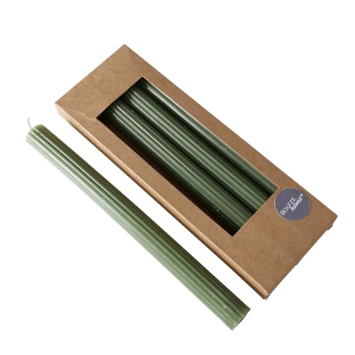 Stabkerze mit Rillen 4er-Set Rillenkerze Echtwachs Tafelkerzen Echtwachskerzen Haushaltskerzen Spitzkerzen Kerzen Farbig - Grün Stabkerze mit Rillen 4er-Set Rillenkerze Echtwachs Tafelkerzen Echtwachskerzen Haushaltskerzen Spitzkerzen Kerzen Farbig - Grün von ReWu