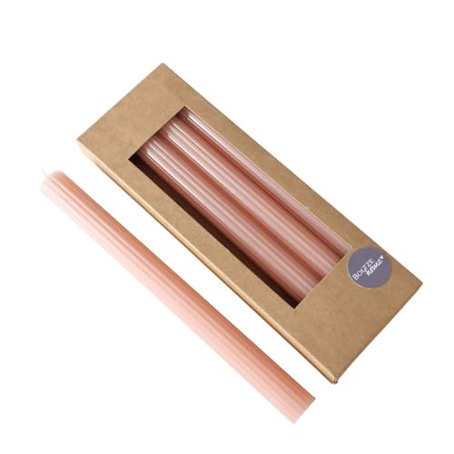Stabkerze mit Rillen 4er-Set Rillenkerze Echtwachs Tafelkerzen Echtwachskerzen Haushaltskerzen Spitzkerzen Kerzen Farbig - Hellrosa Stabkerze mit Rillen 4er-Set Rillenkerze Echtwachs Tafelkerzen Echtwachskerzen Haushaltskerzen Spitzkerzen Kerzen Farbig - Hellrosa von ReWu