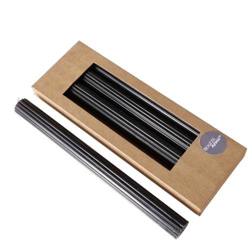 Stabkerze mit Rillen 4er-Set Rillenkerze Echtwachs Tafelkerzen Echtwachskerzen Haushaltskerzen Spitzkerzen Kerzen Farbig - Schwarz Stabkerze mit Rillen 4er-Set Rillenkerze Echtwachs Tafelkerzen Echtwachskerzen Haushaltskerzen Spitzkerzen Kerzen Farbig - Schwarz von ReWu
