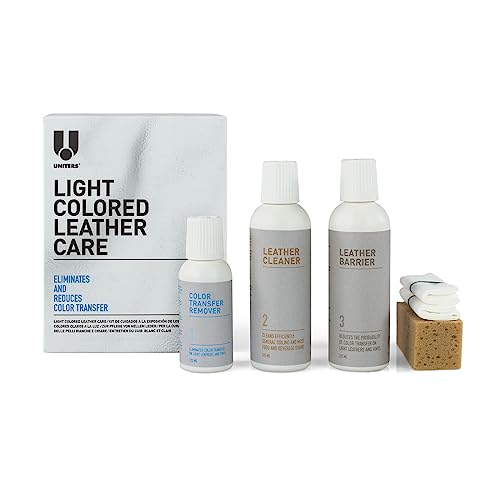 Uniters Lederpflege-Set Maxi Light Colored Leather Care Kit Tücher Schwamm Remover Cleaner Barrier Pflegemittel Reinigungsset Leder von ReWu
