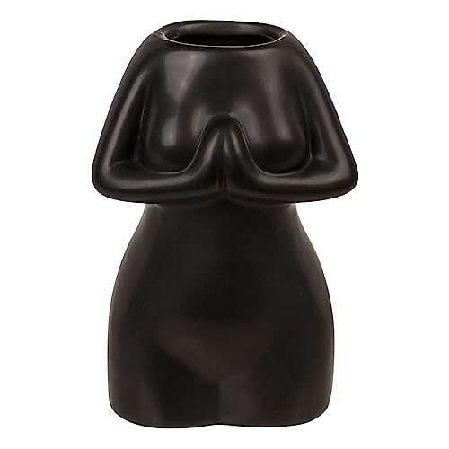 Vase Blumenvase Womens Body Schwarz Keramikvase Körper-Blumenvase 175 ml Wohndekoration Tischdekoration Dekorativ Dekoration 8,5 x 6,5 x 12,5 cm von ReWu