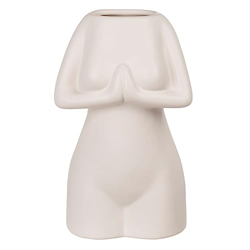 Vase Blumenvase Womens Body Weiß Keramikvase Körper-Blumenvase 500 ml Wohndekoration Tischdekoration Dekorativ Dekoration 11 x 9 x 18 cm von ReWu