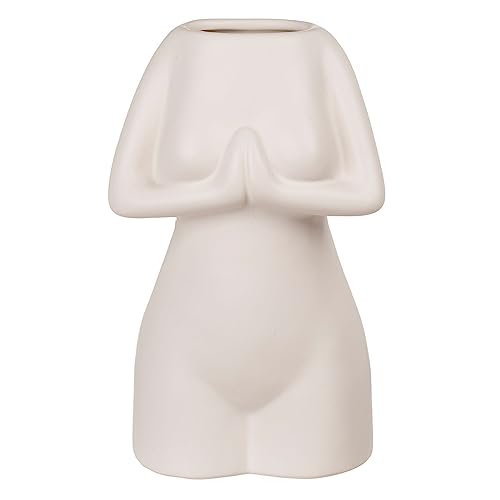 ReWu Vase Blumenvase Womens Body Weiß Keramikvase Körper-Blumenvase 500 ml Wohndekoration Tischdekoration Dekorativ Dekoration 11 x 9 x 18 cm von ReWu