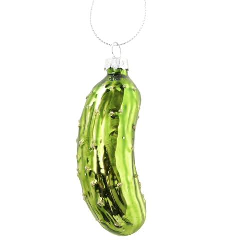 Weihnachtsbaumanhänger Weihnachtsgurke Cucumber Gurke Grün Baumschmuck Baumanhänger Weihnachten Christmas Pickle Christbaumschmuck 3,5 x 9,5 cm von ReWu