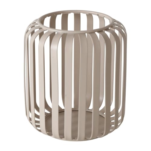 Windlicht Viki Beige Metall Teelichthalter Kerzenhalter Windlichthalter Kerzen Modern Rund Tischdekoration Wohndekoration Dekoration Kerzenständer 10 x 12 cm von ReWu