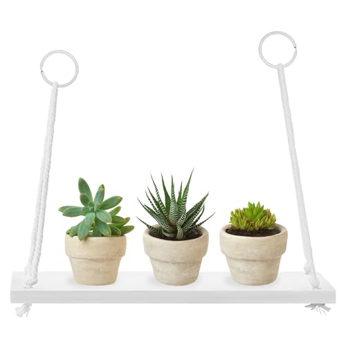 Rea, Tutumi Wandregal Hängeregal 223K01 White, Modernes Design aus Holz und Metall für Wohnzimmer - 10X30X40CM von Rea