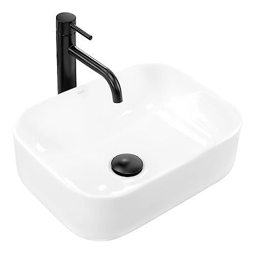 Rea Aufsatzwaschbecken Demi Mini White Waschtisch Handwaschbecken Waschschale Waschbecken für Badezimmer aus hochwertiger Keramik 405 x 310 x 140 mm (weiß) von Rea